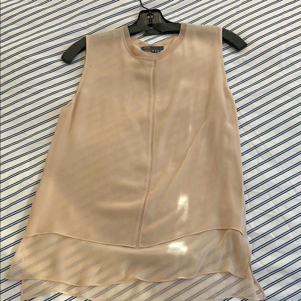 Sheer Blush Sleeveless Blouse